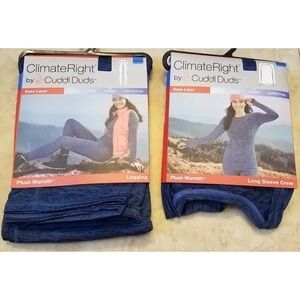 ClimateRight Cuddl Duds Baselayer Set Women XXL Plush Warmth Underwear Blue  NEW